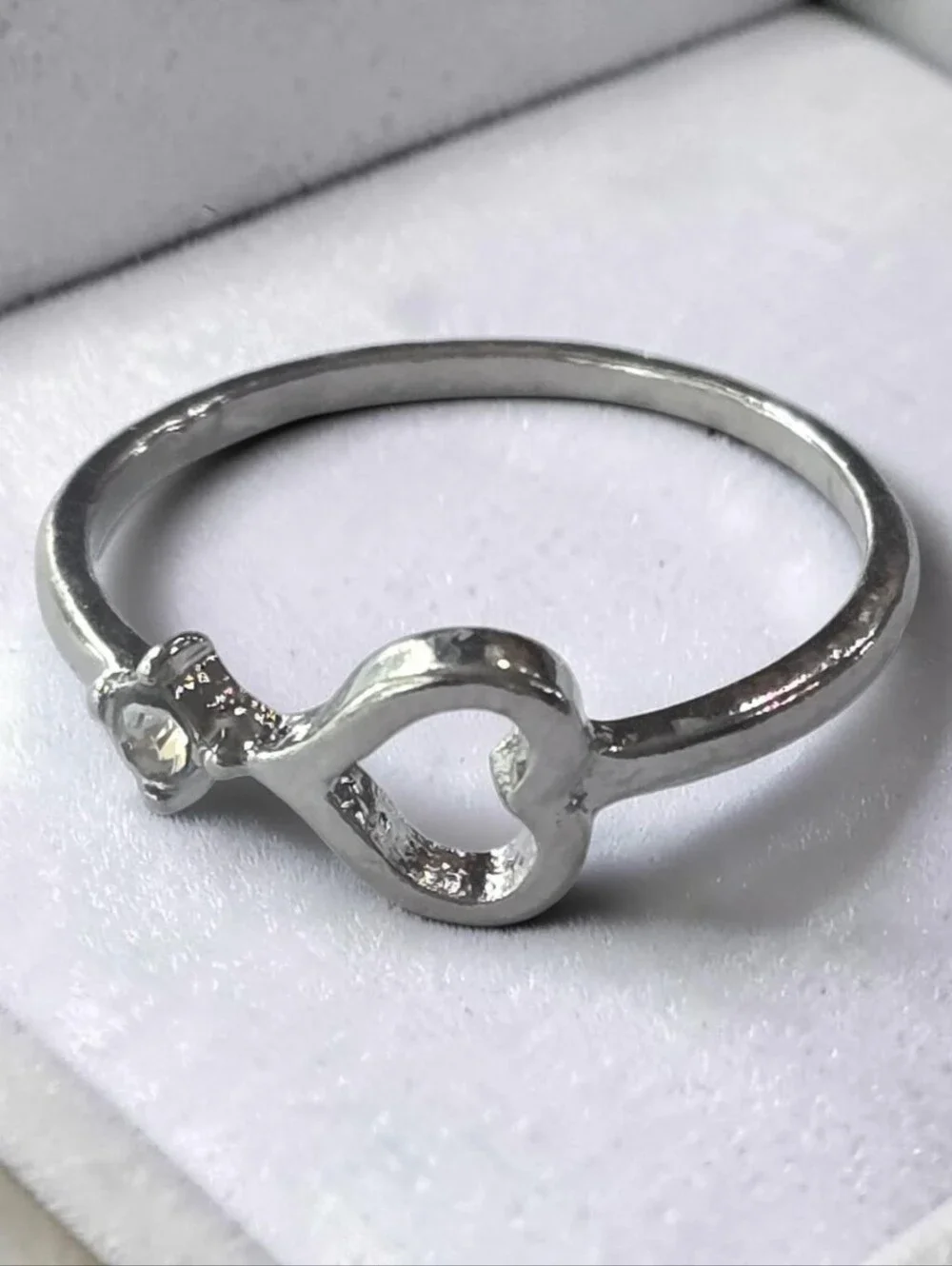 Romantic Heart New Size 8 Stainless Quality Silver Ring